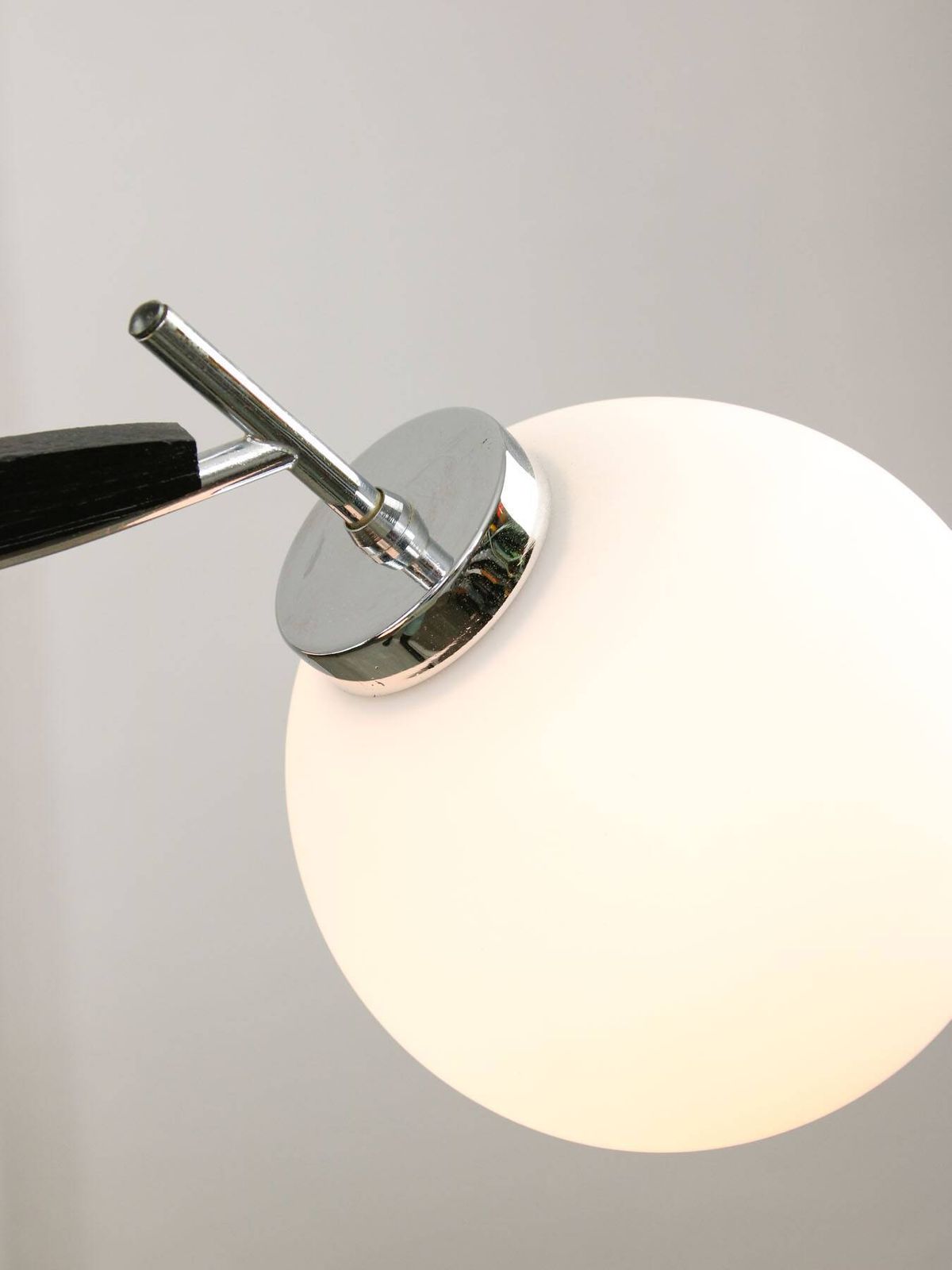534.0 Space Age Italian Chrome And Opaline Chandelier, 1970s photo