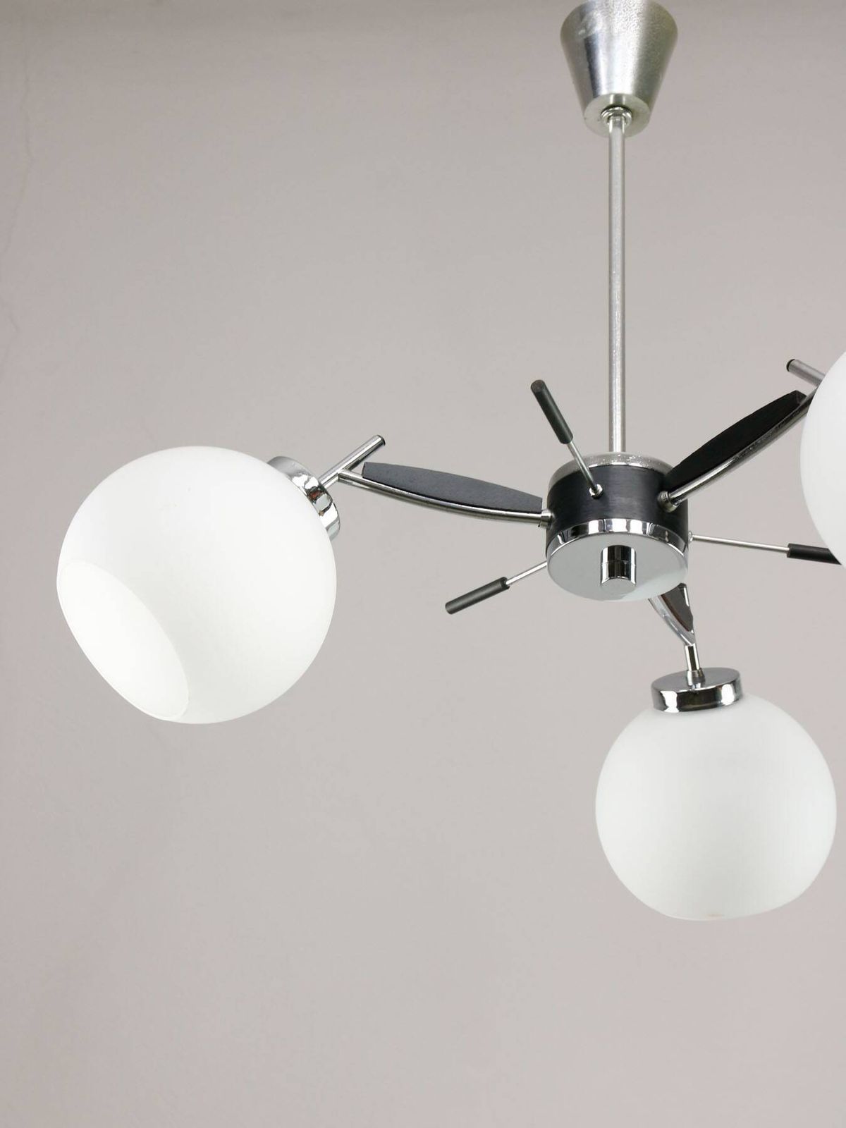 photo buy Space Age Italian Chrome And Opaline Chandelier, 1970s