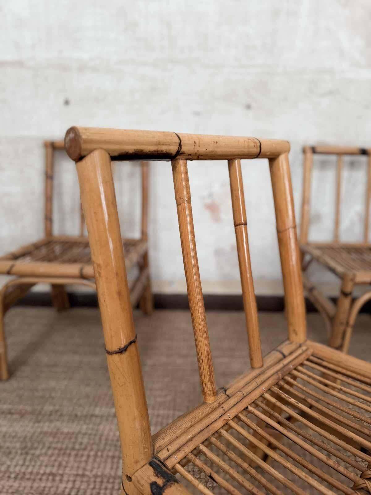 Set Of Eight Bamboo And Wicker Chairs – Italy, 1970s photo 4732.0