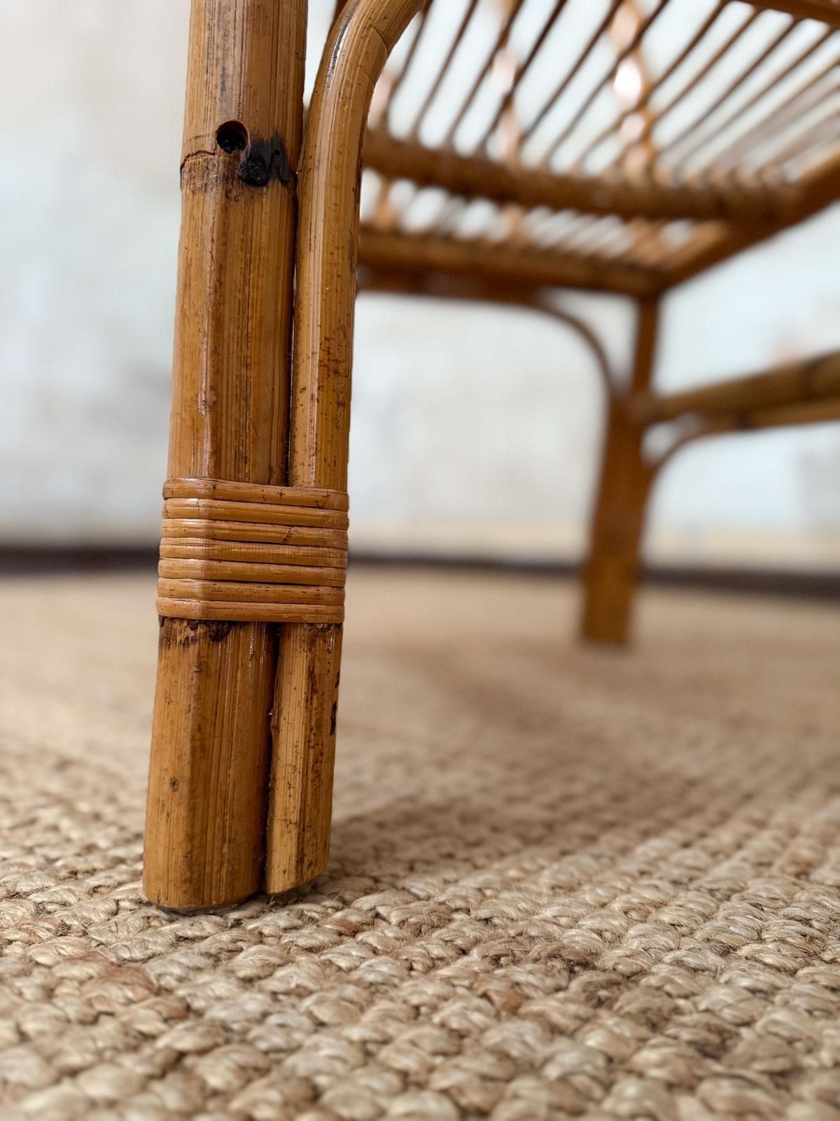 photo furniture Set Of Eight Bamboo And Wicker Chairs – Italy, 1970s