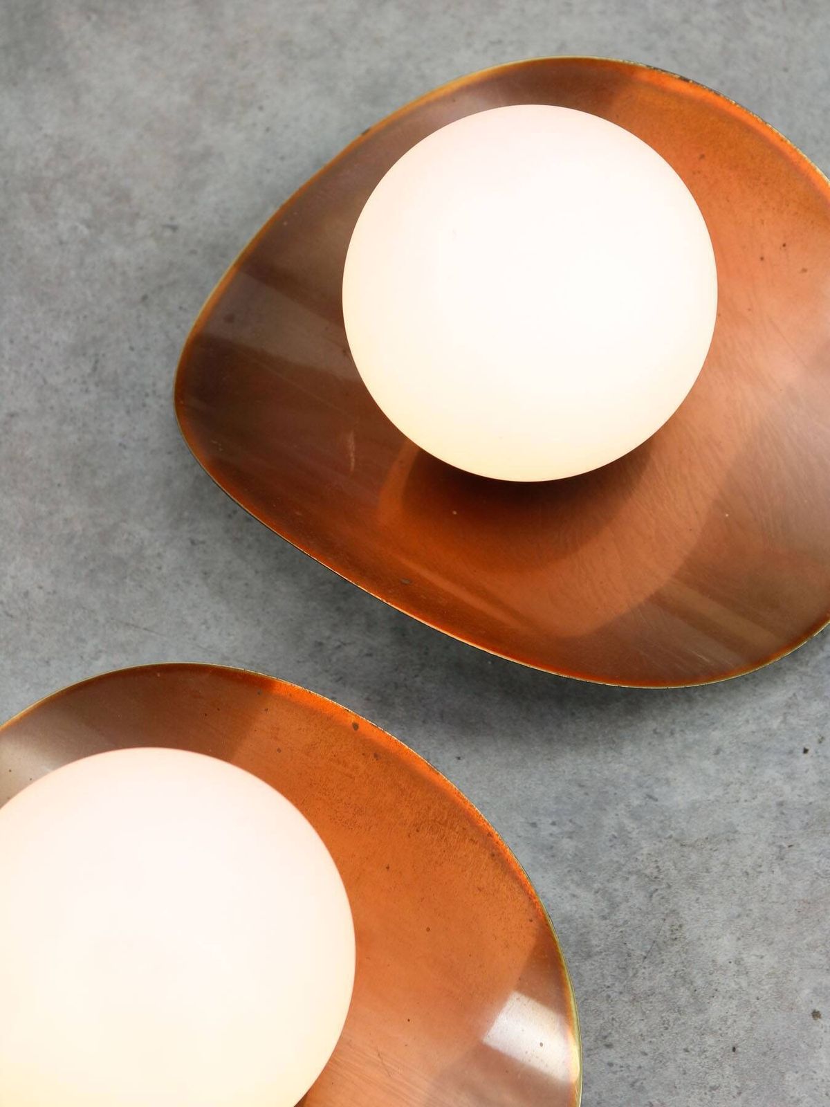 Vintage German Wall Lamps In Copper Plating From Ist Ellux, 1980s, Set Of 2 photo furniture