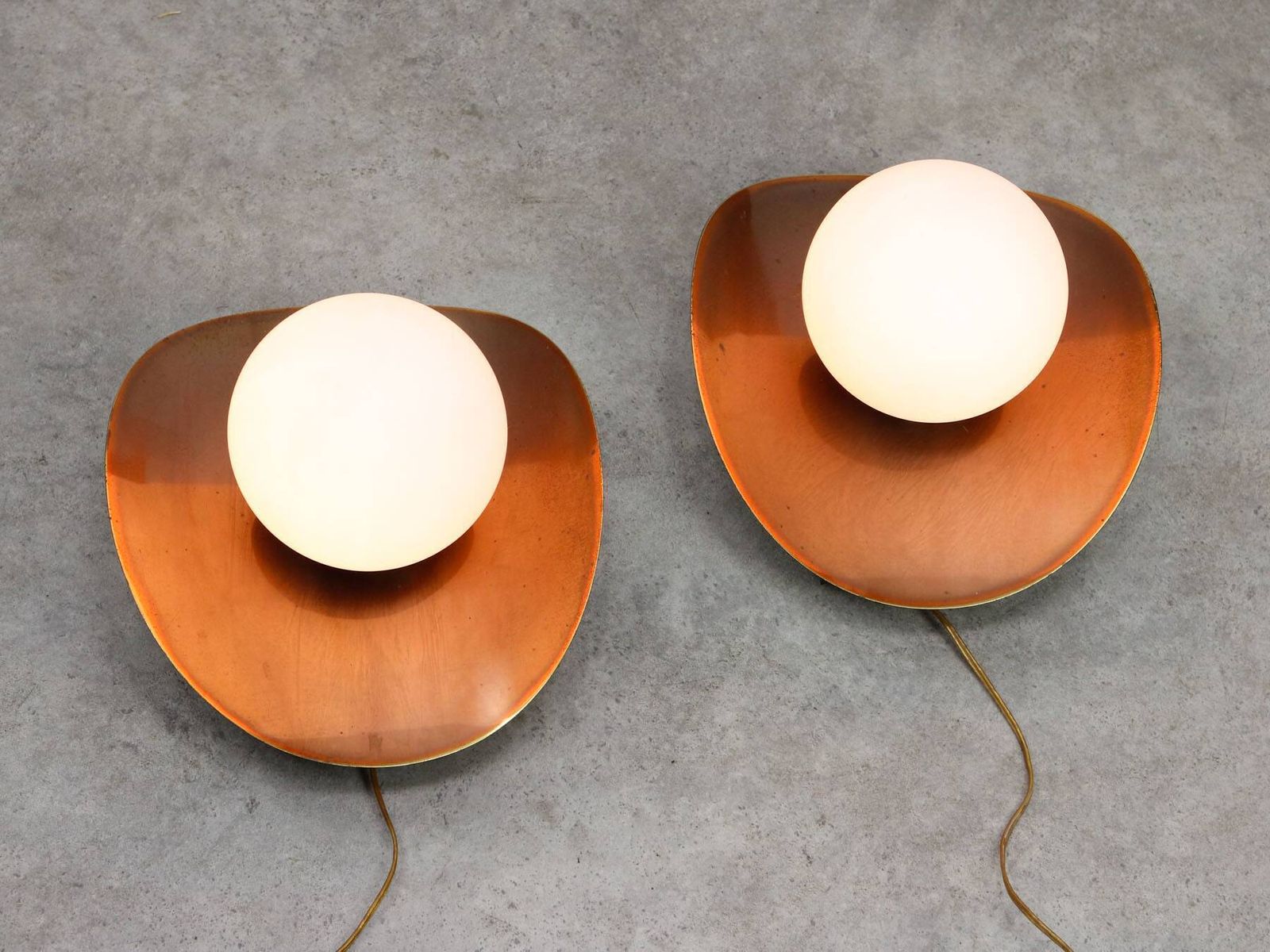 photo buy Vintage German Wall Lamps In Copper Plating From Ist Ellux, 1980s, Set Of 2