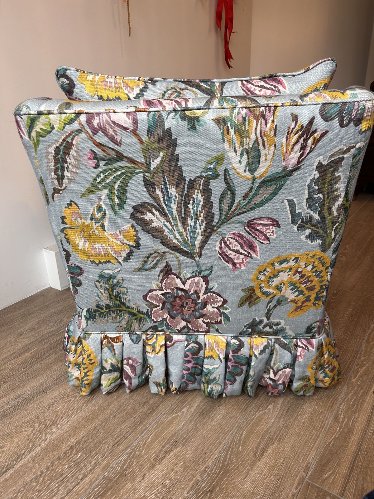 Maximalist Howard Style Armchair In Bold Zimmer Floral Linen photo for sale