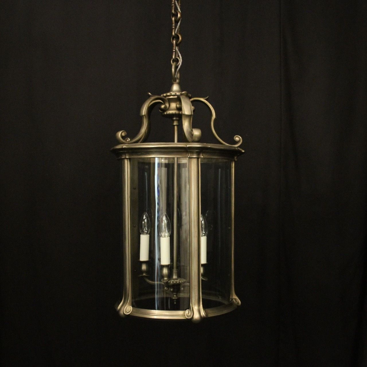 French Silver Gilded Bronze Antique Lantern