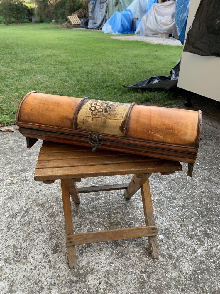 Wooden Hand Painted Wine Bottle Holder, 2019