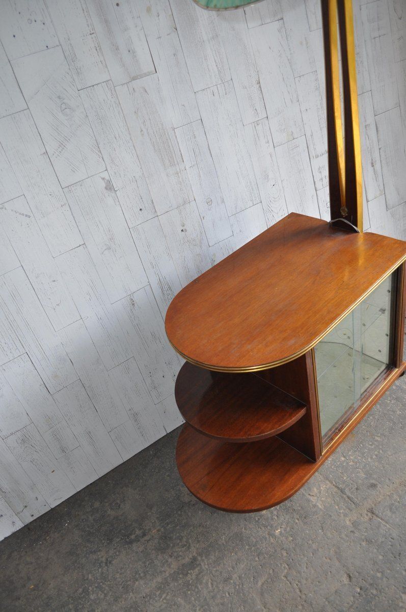 Walnut Cocktail Cabinet Light From Wilhelm Krechlok Kg, 1950s photo furniture