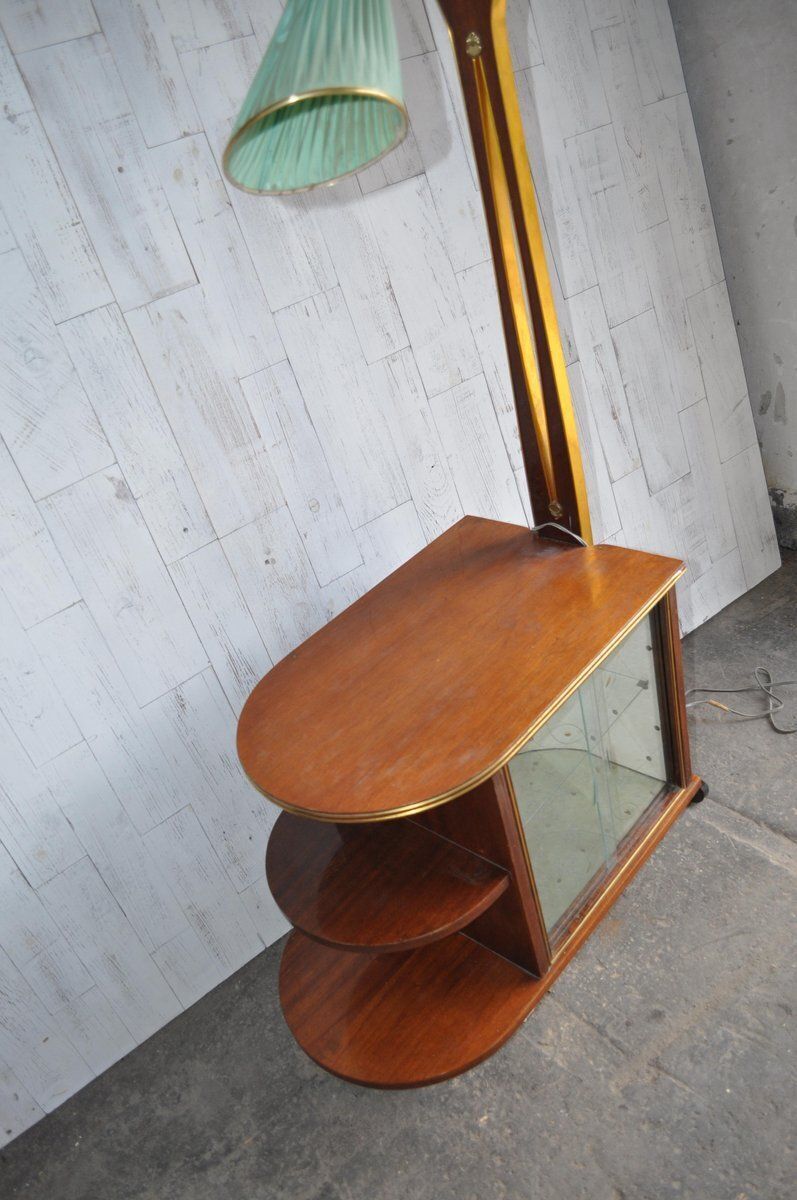 Walnut Cocktail Cabinet Light From Wilhelm Krechlok Kg, 1950s photo 1304.0