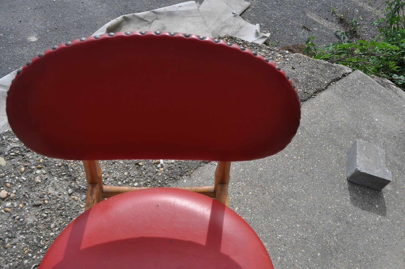 Hungarian Red Leatherette Desk Chair, 1960s photo Furniture