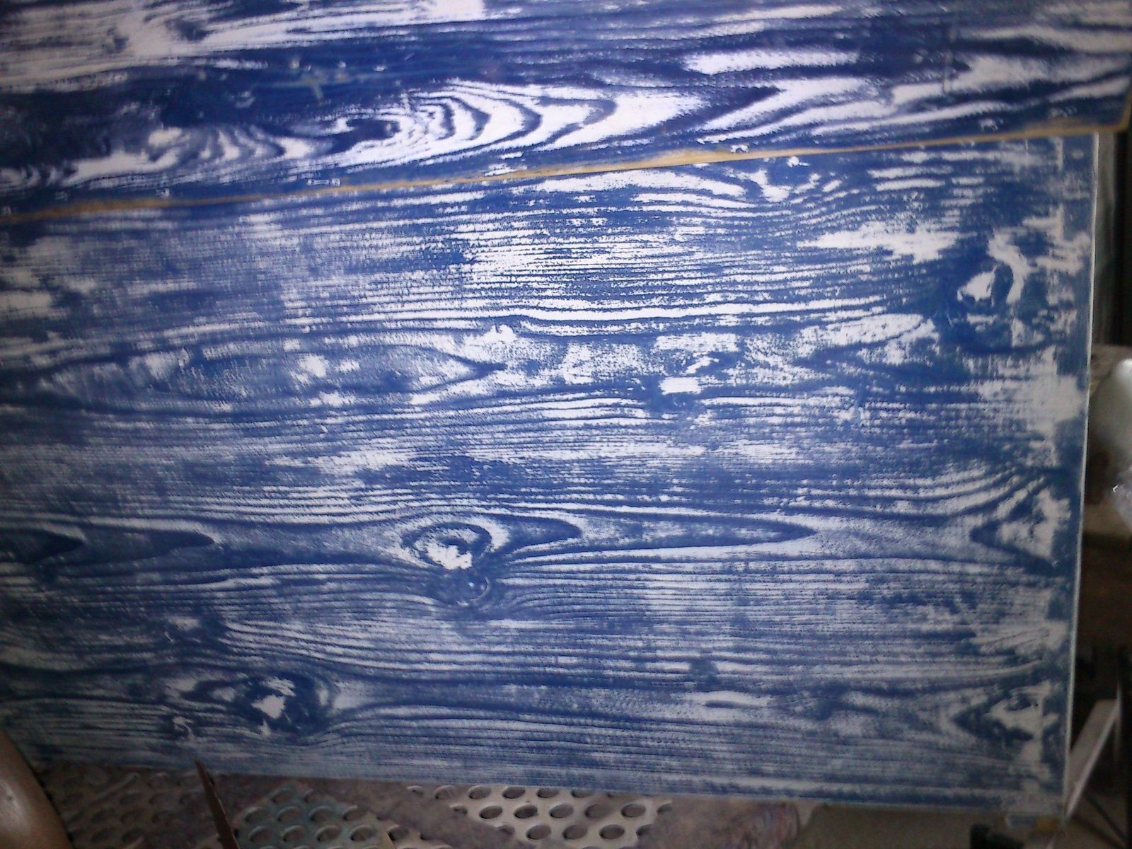 Antique Blue & White Painted Chest photo for sale