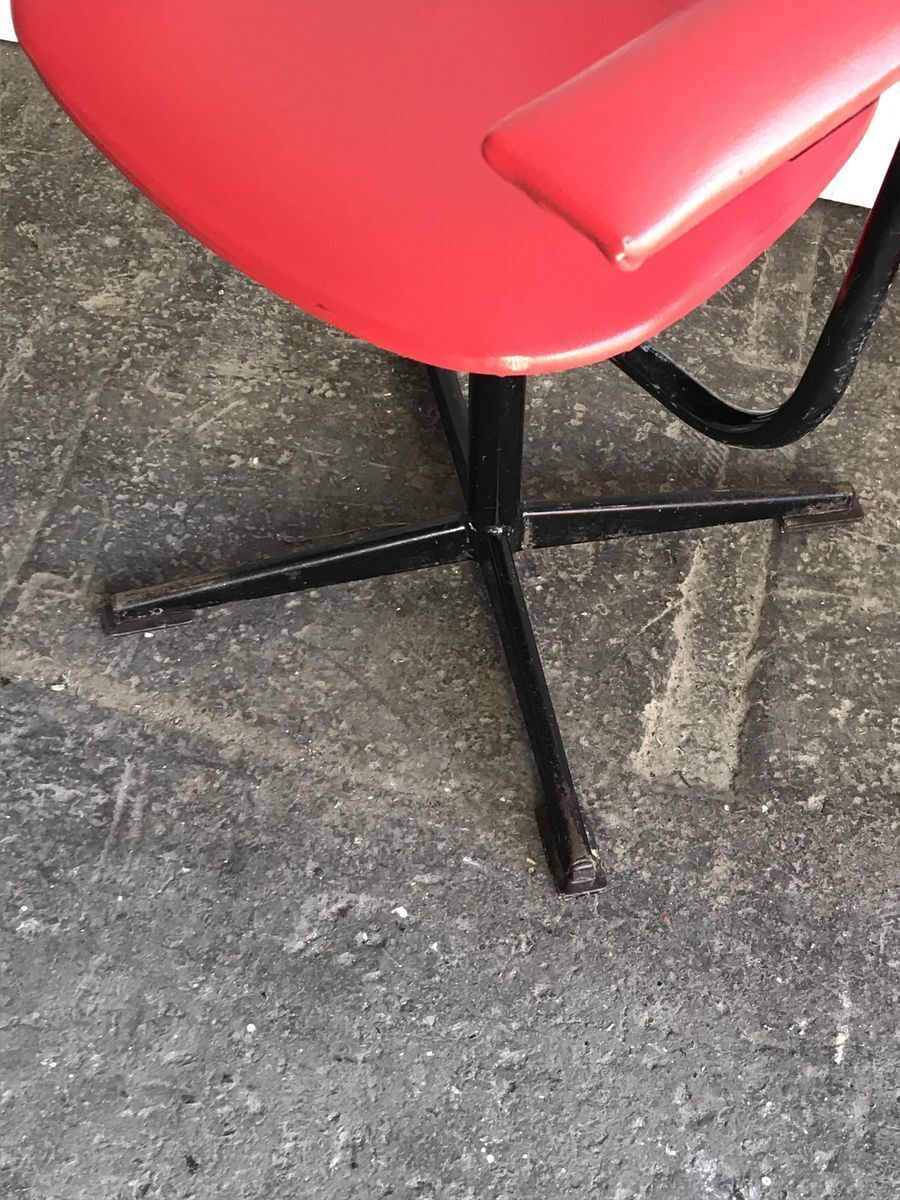 Set Of Red & Black Desk Chairs, 1960s photo for sale