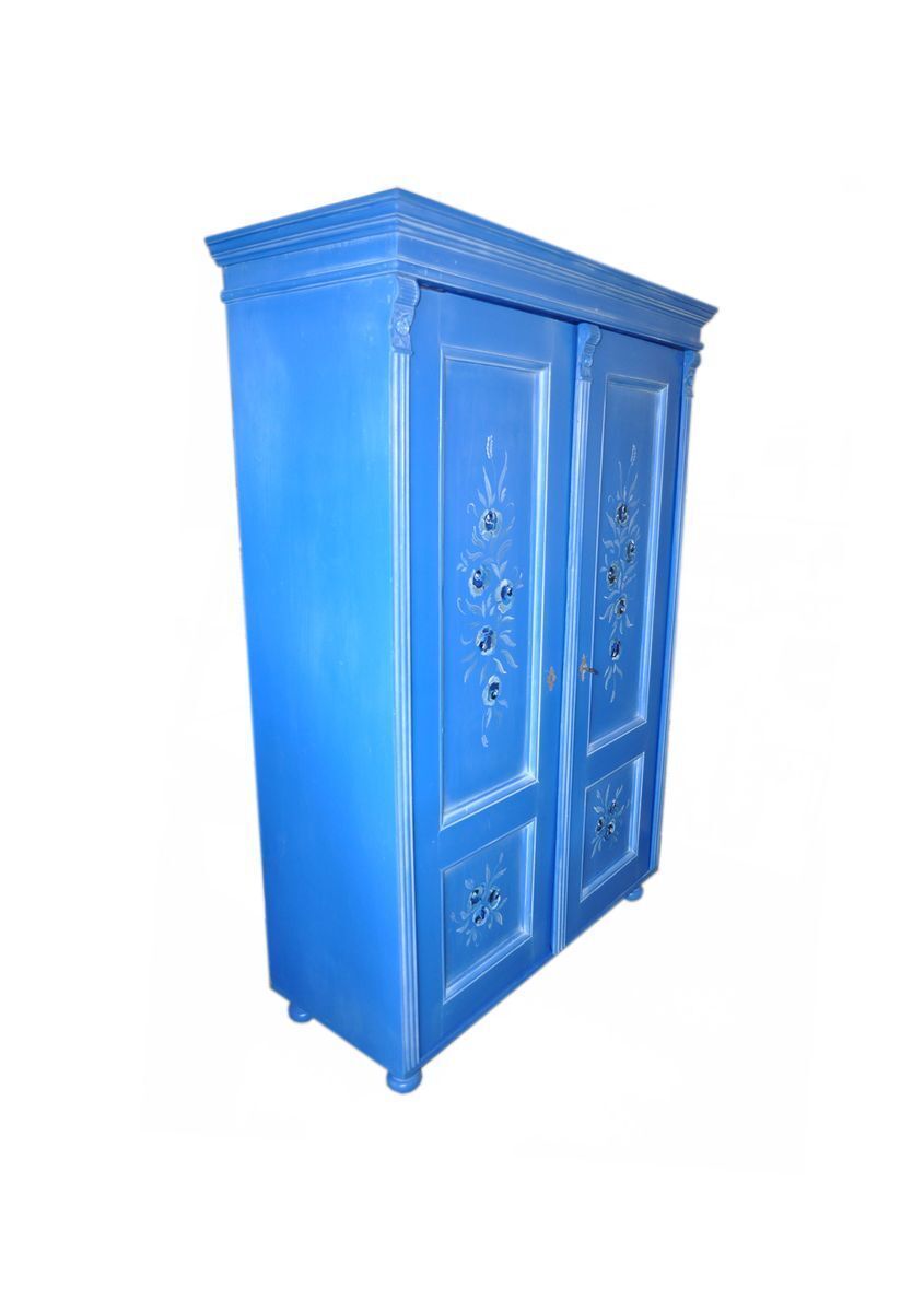 Antique Hand Painted Double Wardrobe