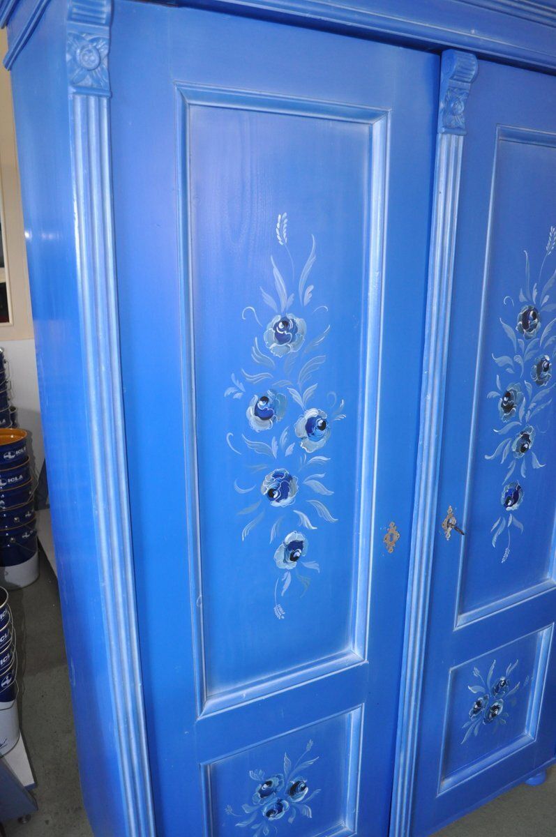 Antique Hand Painted Double Wardrobe photo furniture
