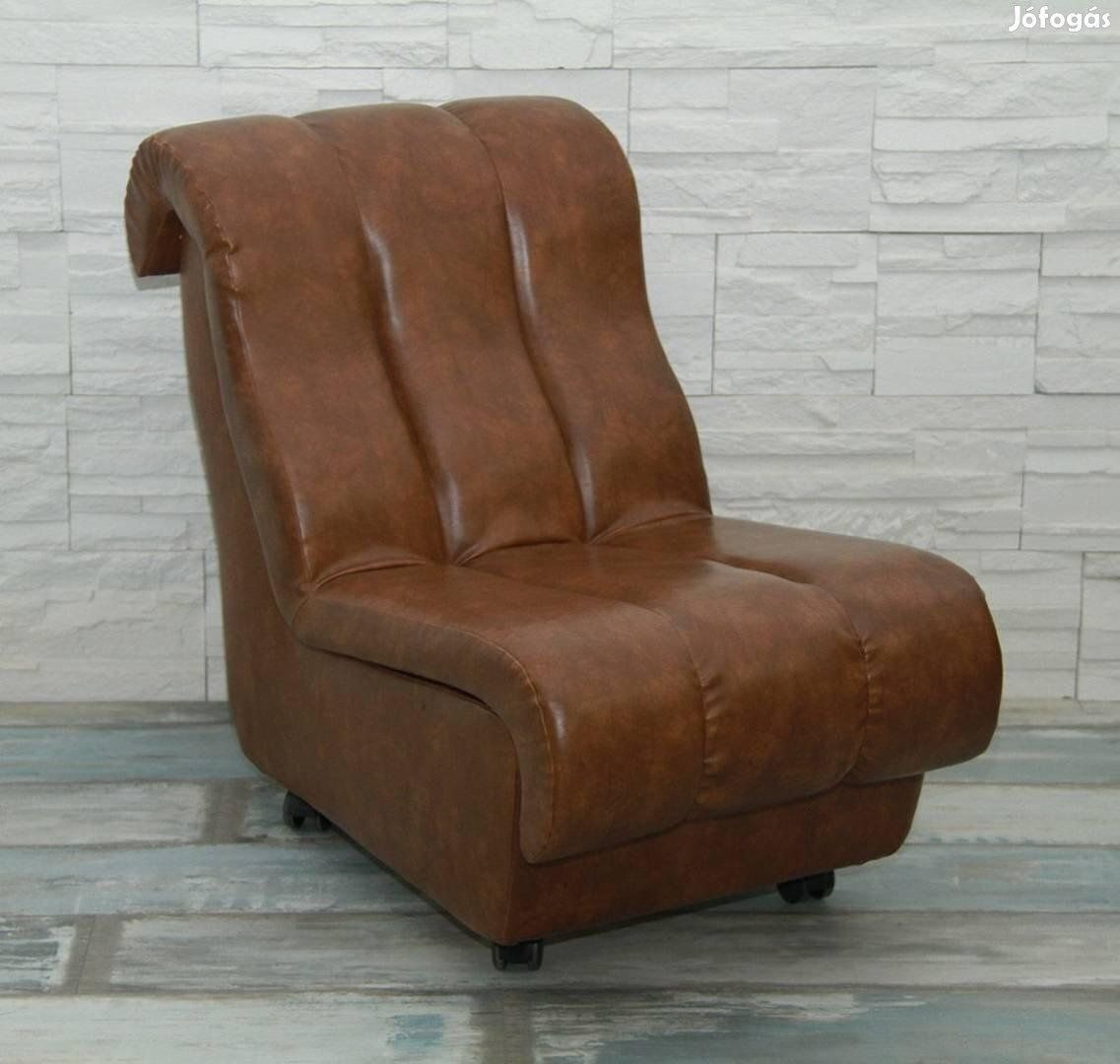 Mid Century Brown Leatherette Lounge Chair, 1960s