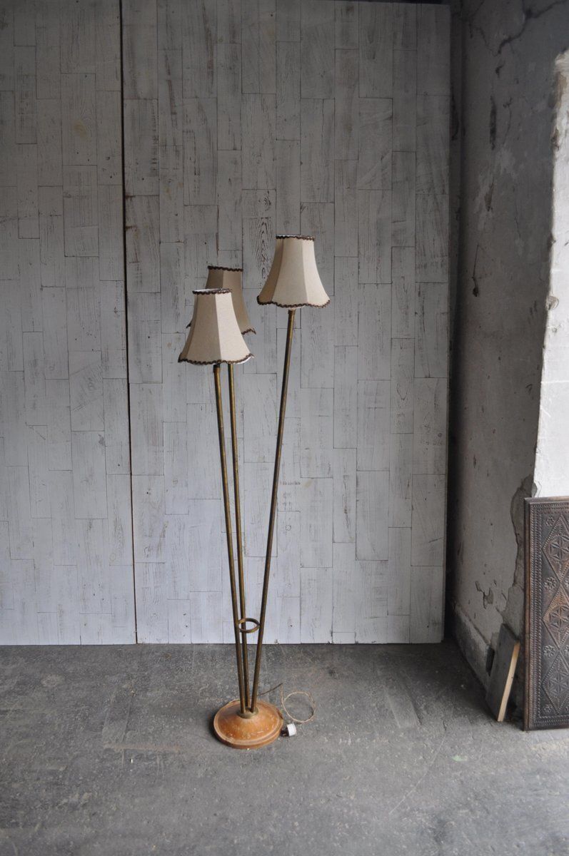 Art Deco Brass Floor Lamp, 1940s photo 519.0