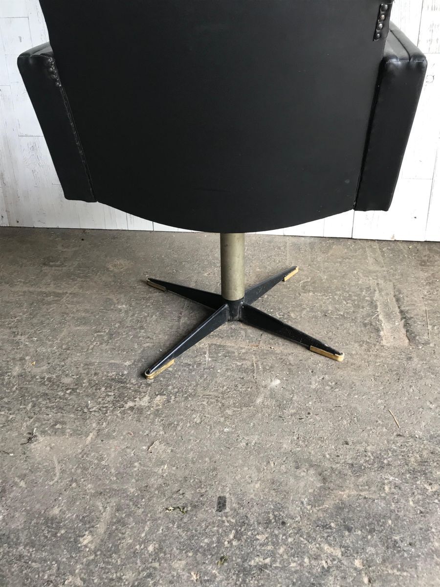 Czech Swivel Club Chair With Metal, 1960s photo for sale