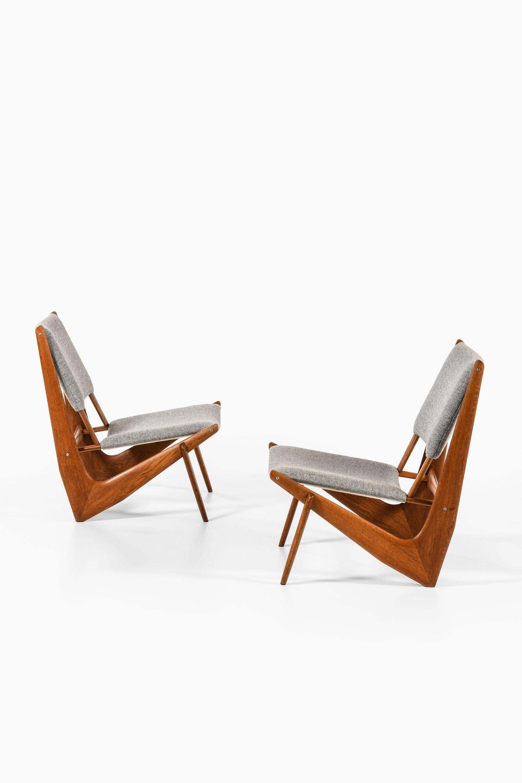 Pair Of Easy Chairs In Oak By Bertil W. Behrman, 1950’s photo vinterior