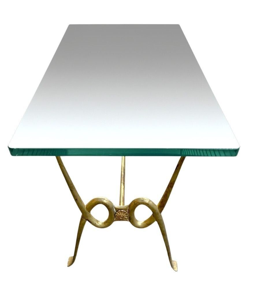 1950.0 An Italian 1950s Fontana Arte Style Brass And Thick Glass Cocktail Table By Janetti, Florence photo