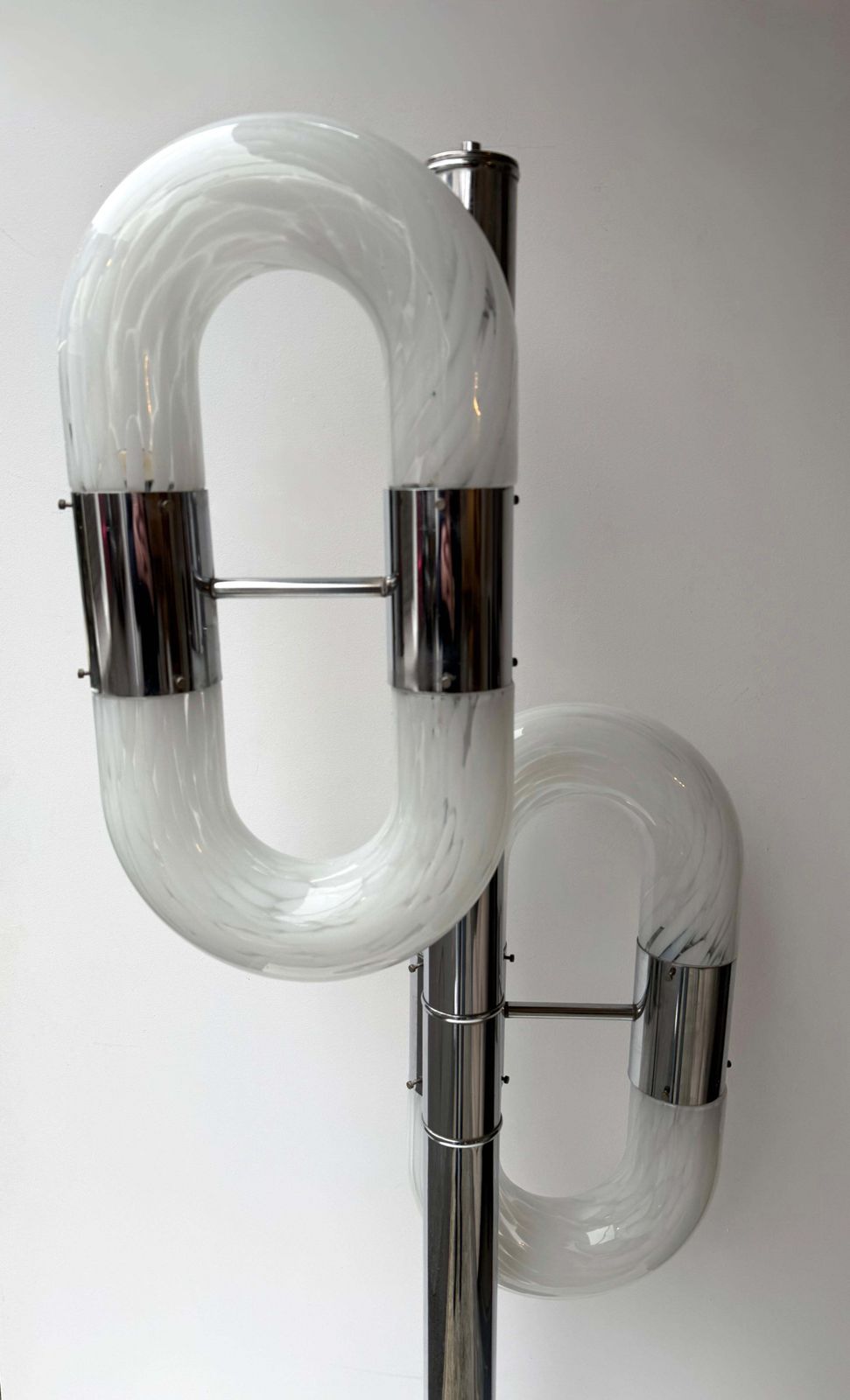 Metal Chain Floor Lamp Murano Glass By Aldo Nason For Mazzega, Italy, 1970s photo vinterior