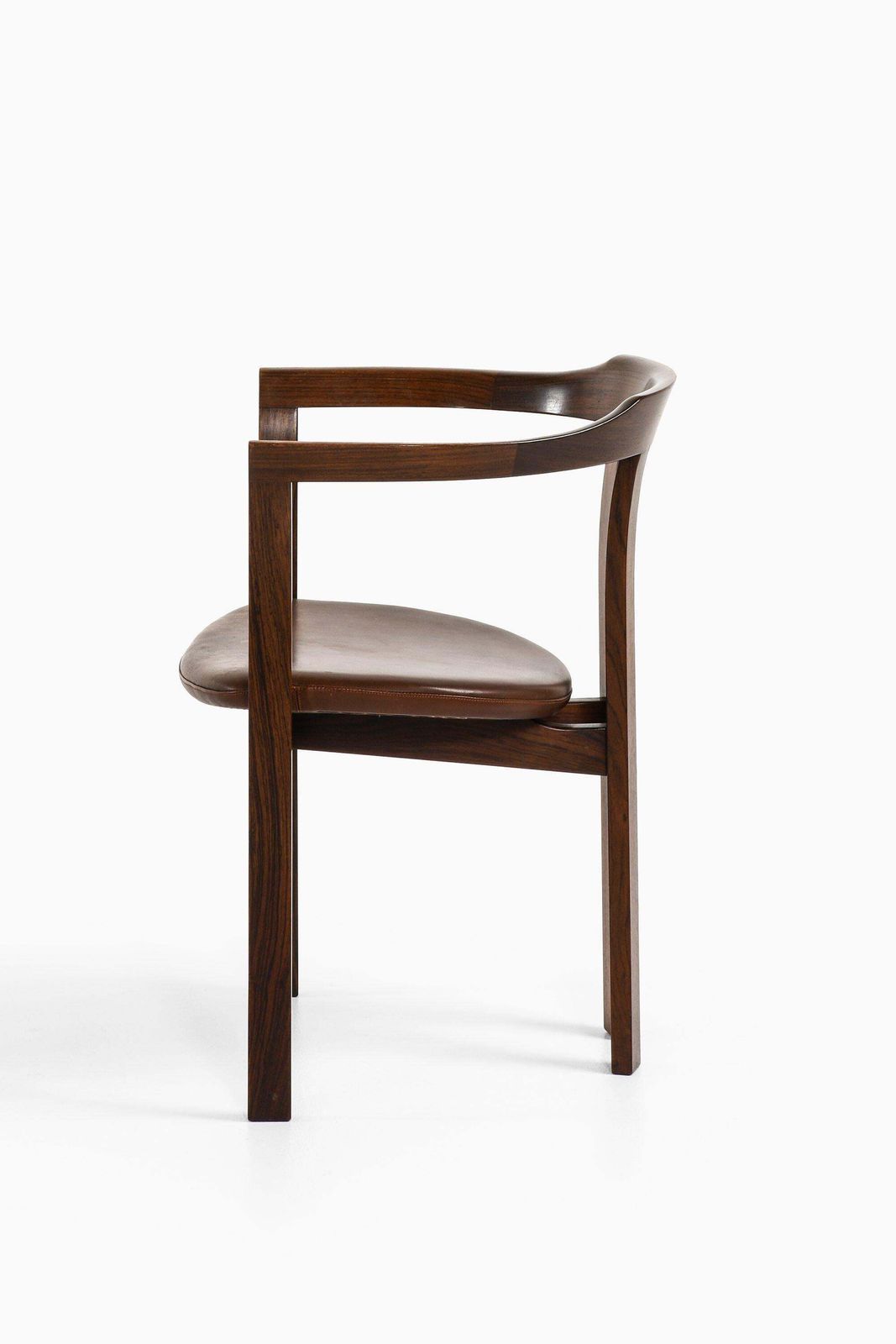 Armchair In Rosewood And Original Brown Leather By Hans Olsen, 1960's photo furniture