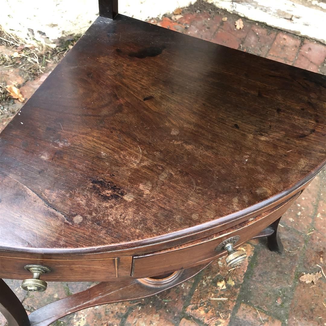 195.0 Antique Mahogany Gentleman's Corner Washstand Early 19th C photo