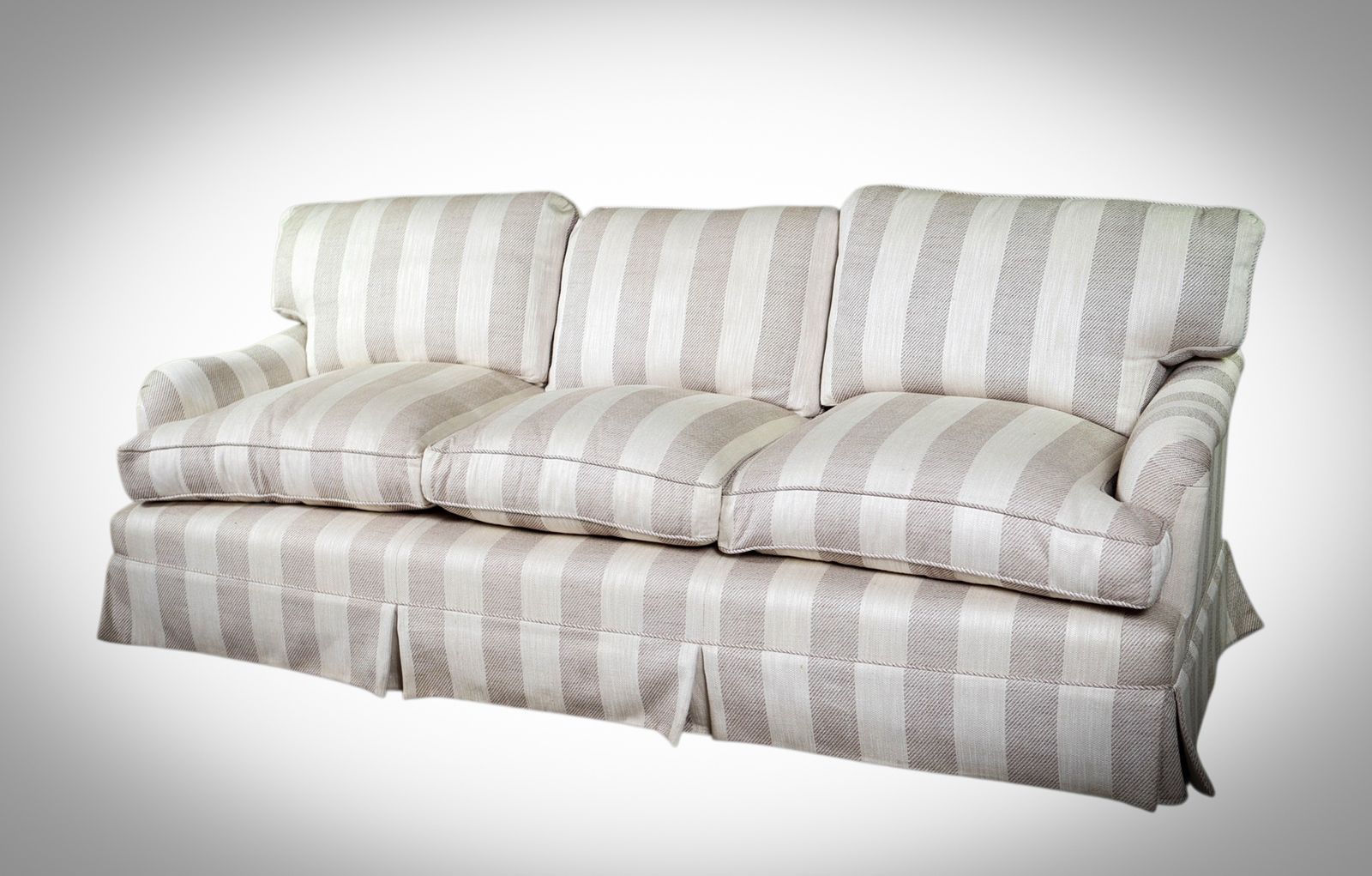 Peter Dudgeon 3 Seater Large Connaught Grand Sofa Stripes Beige Brown Rrp£12000 photo Furniture