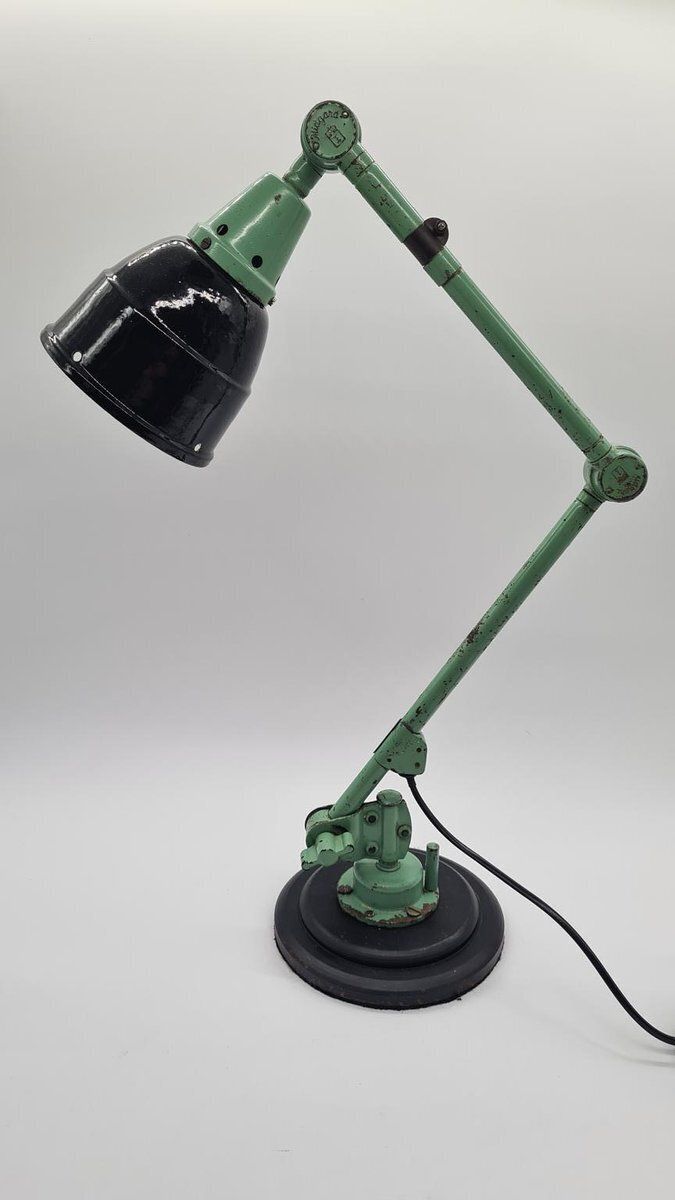 Articulated Lamp In Green Metal By C. Fischer For Midgard, 1950s