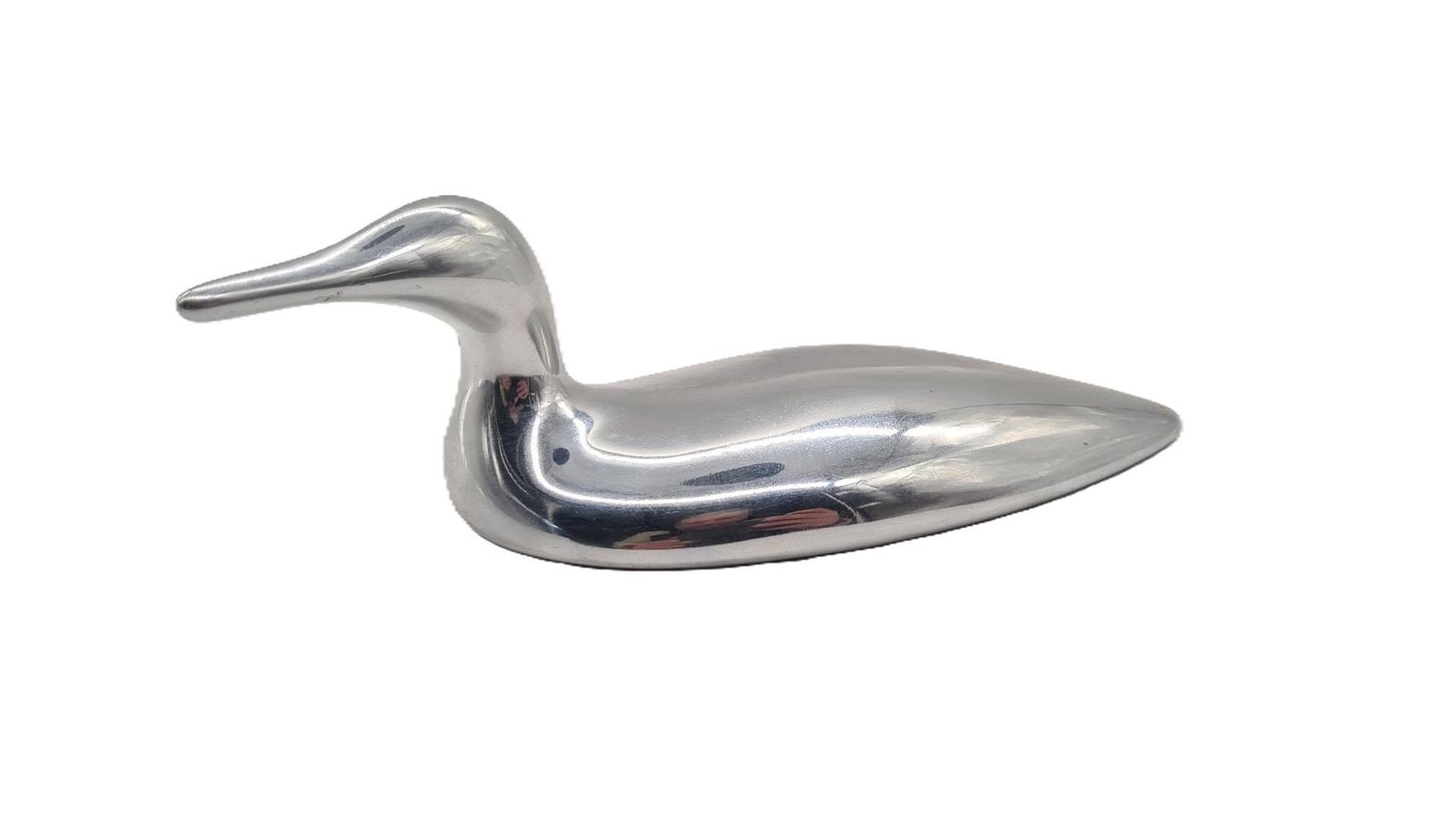 Hoselton Swan Sculpture In Polished Aluminum, 1970s