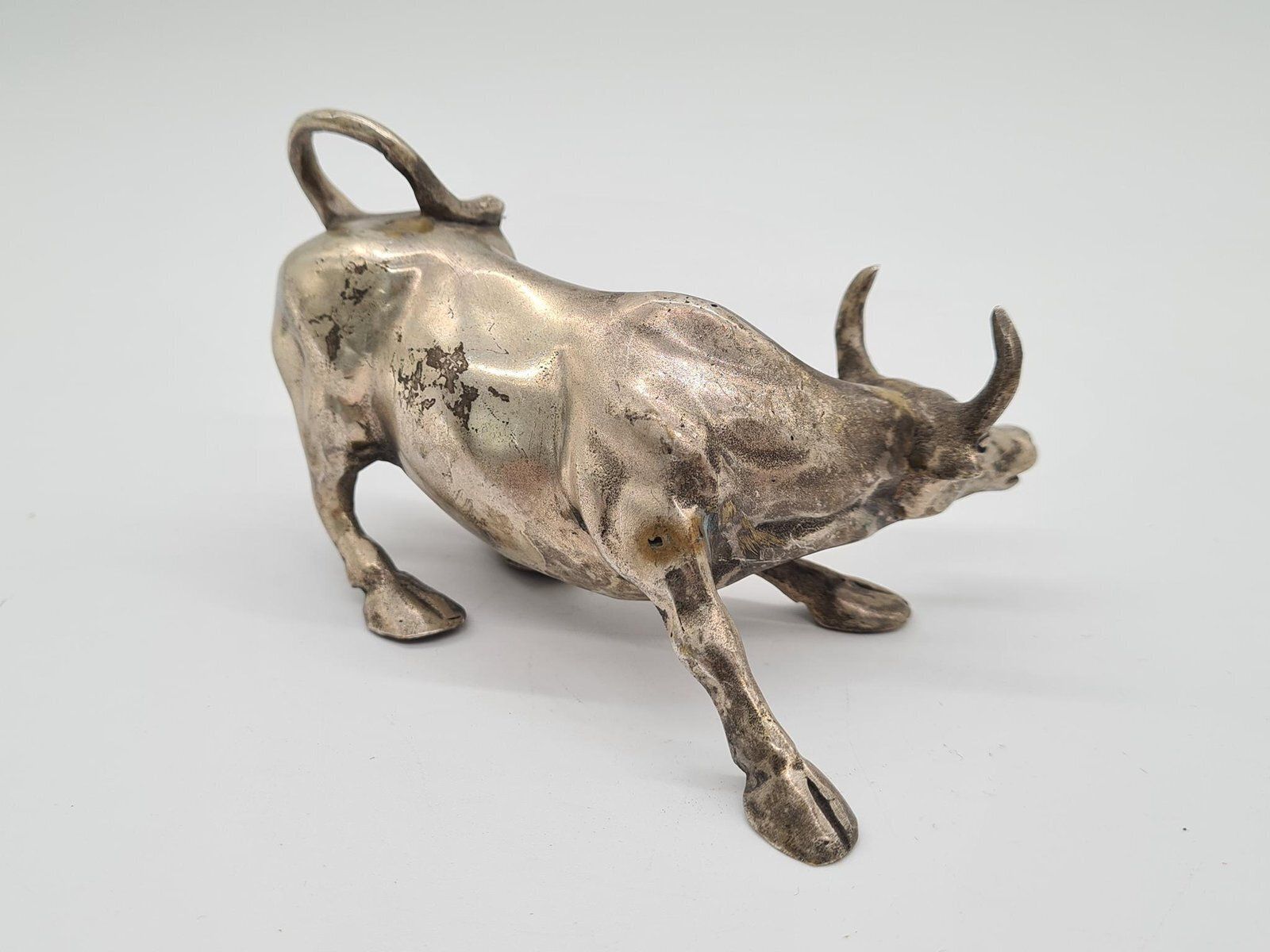 Charging Bull Figurine In Bronze By A. Di Modica, 1980s. photo for sale