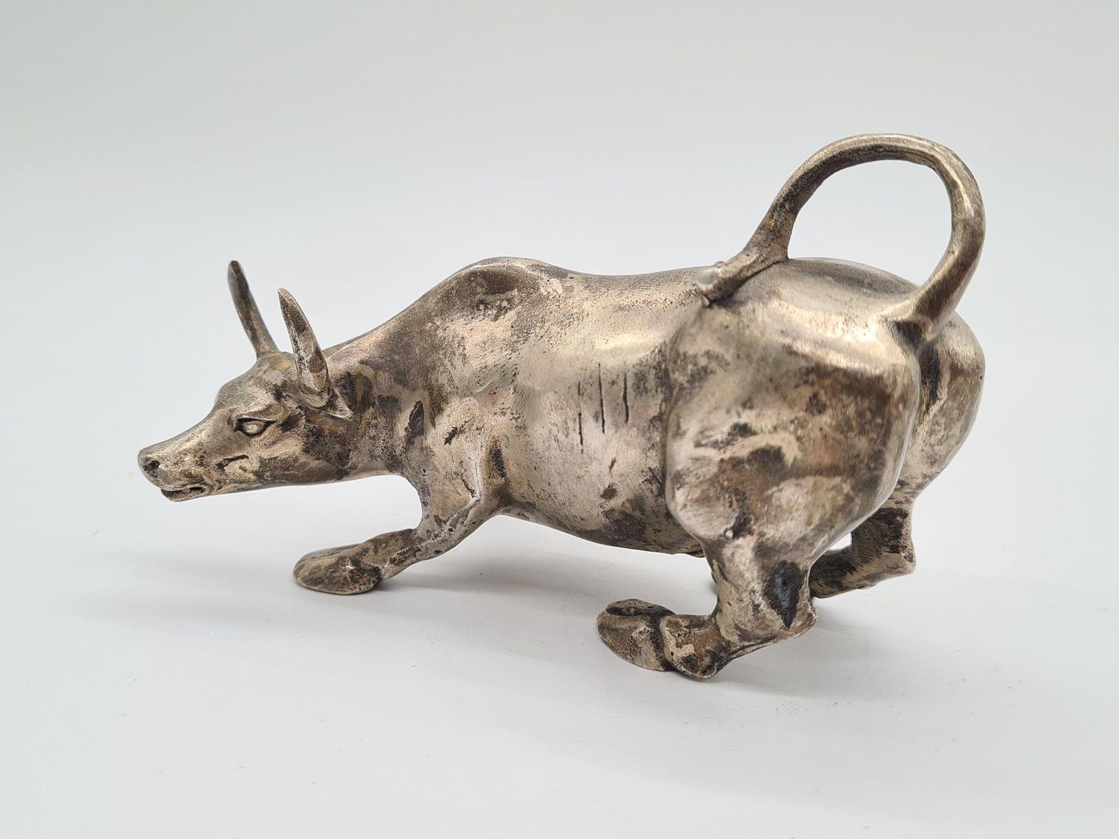 Charging Bull Figurine In Bronze By A. Di Modica, 1980s. photo vinterior