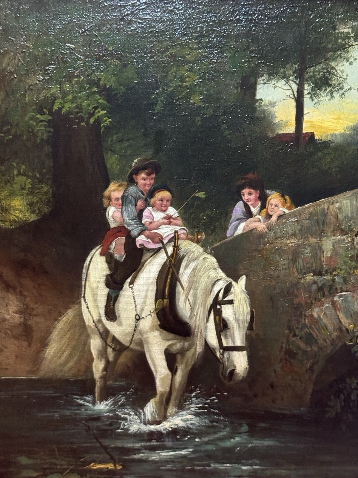 568.0 British School Oil Painting After Frederick Morgan (1847 1927) Titled ‘Steady’ photo