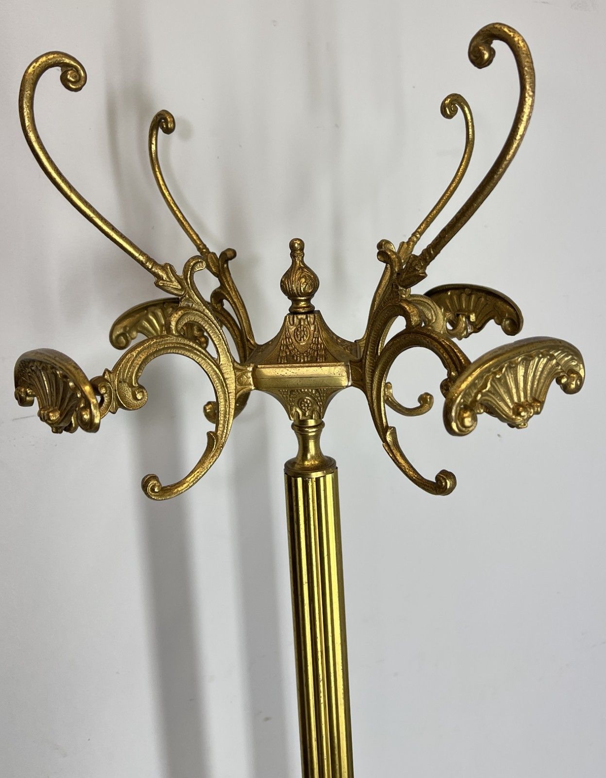 Coat Stand Vintage French Style Brass Floor Coat Rack Lot 4742 photo buy
