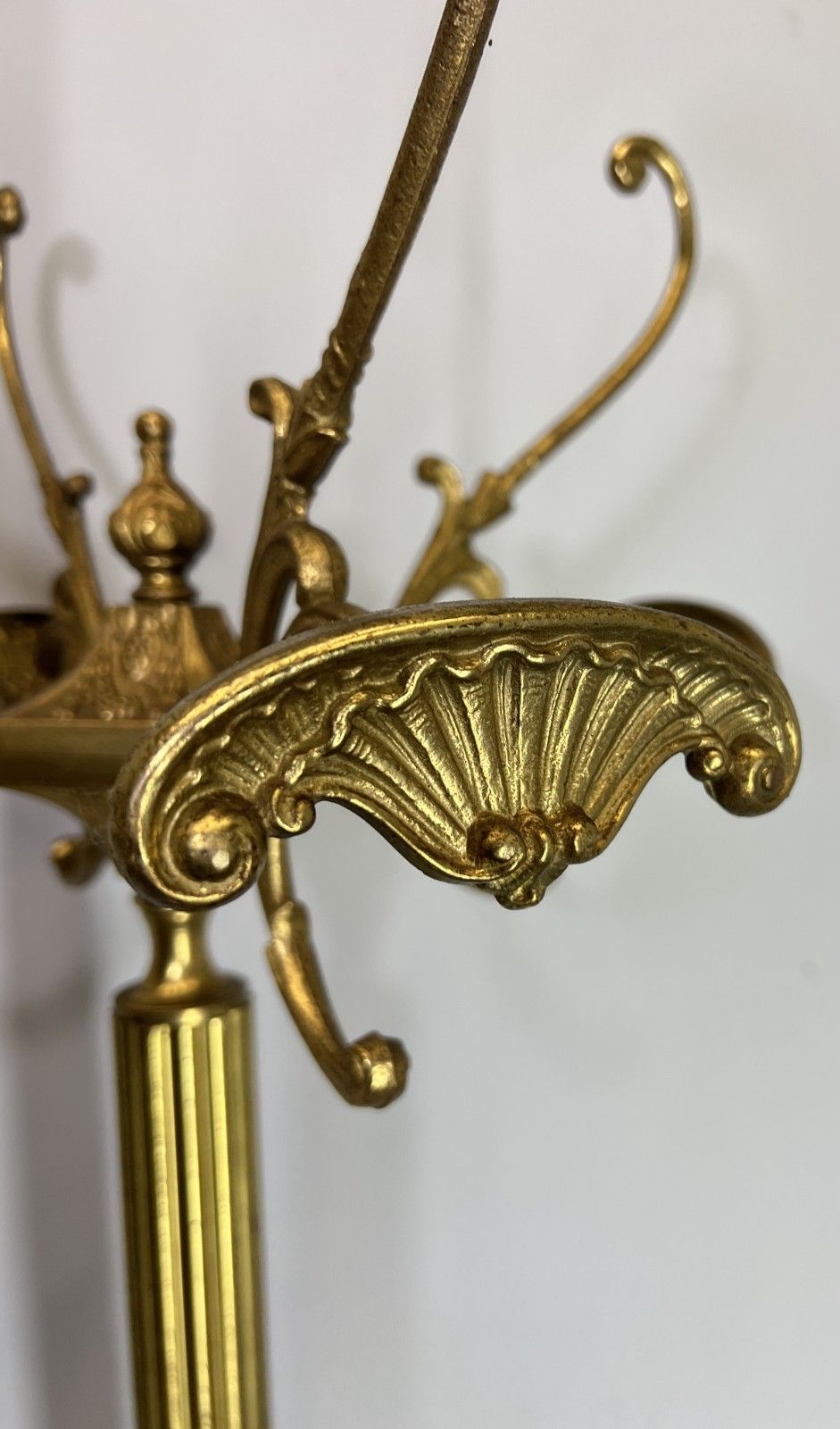 photo for sale Coat Stand Vintage French Style Brass Floor Coat Rack Lot 4742