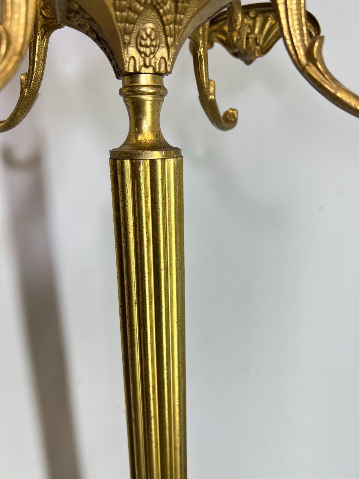 photo vinterior Coat Stand Vintage French Style Brass Floor Coat Rack Lot 4742