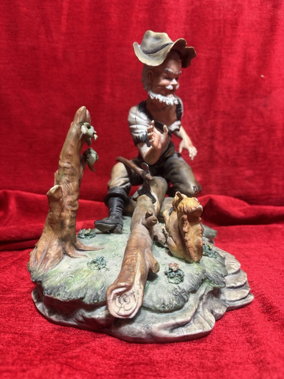 Home Decor Italian Original Capodimonte Titled 'The Woodcutter' Porcelain Figurine photo