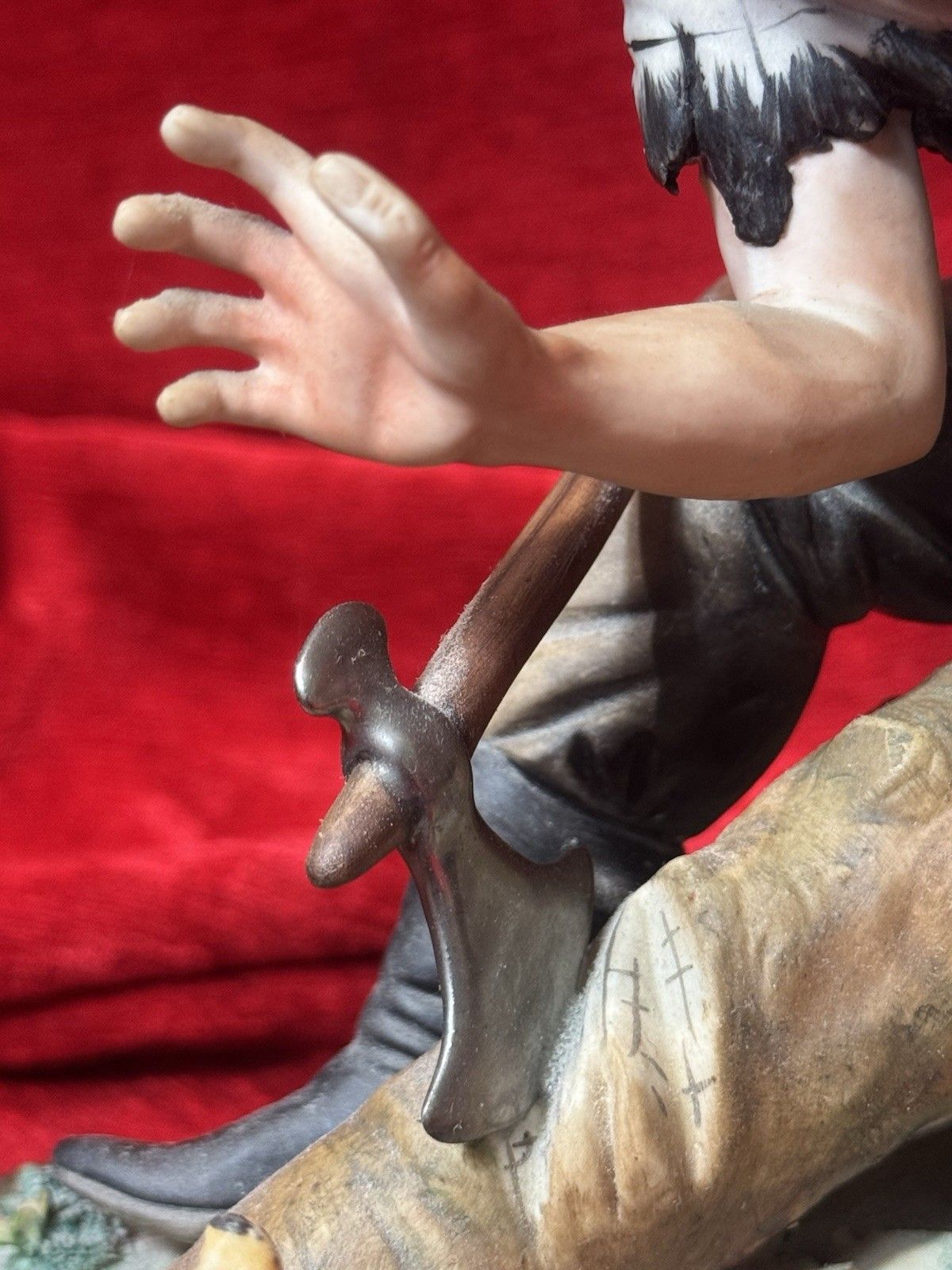 photo buy Italian Original Capodimonte Titled 'The Woodcutter' Porcelain Figurine