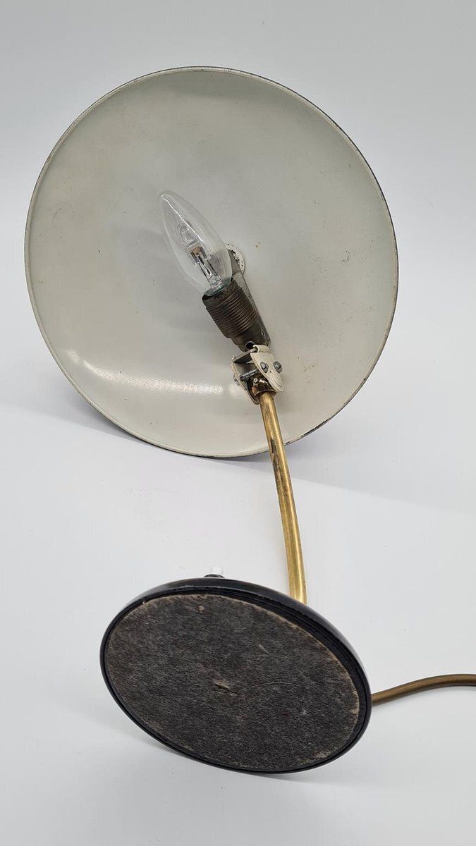 Model 6781 Table Lamp In Black Metal And Brass Attributed To C. Dell For Kaiser Idell, Germany, 1950s photo buy