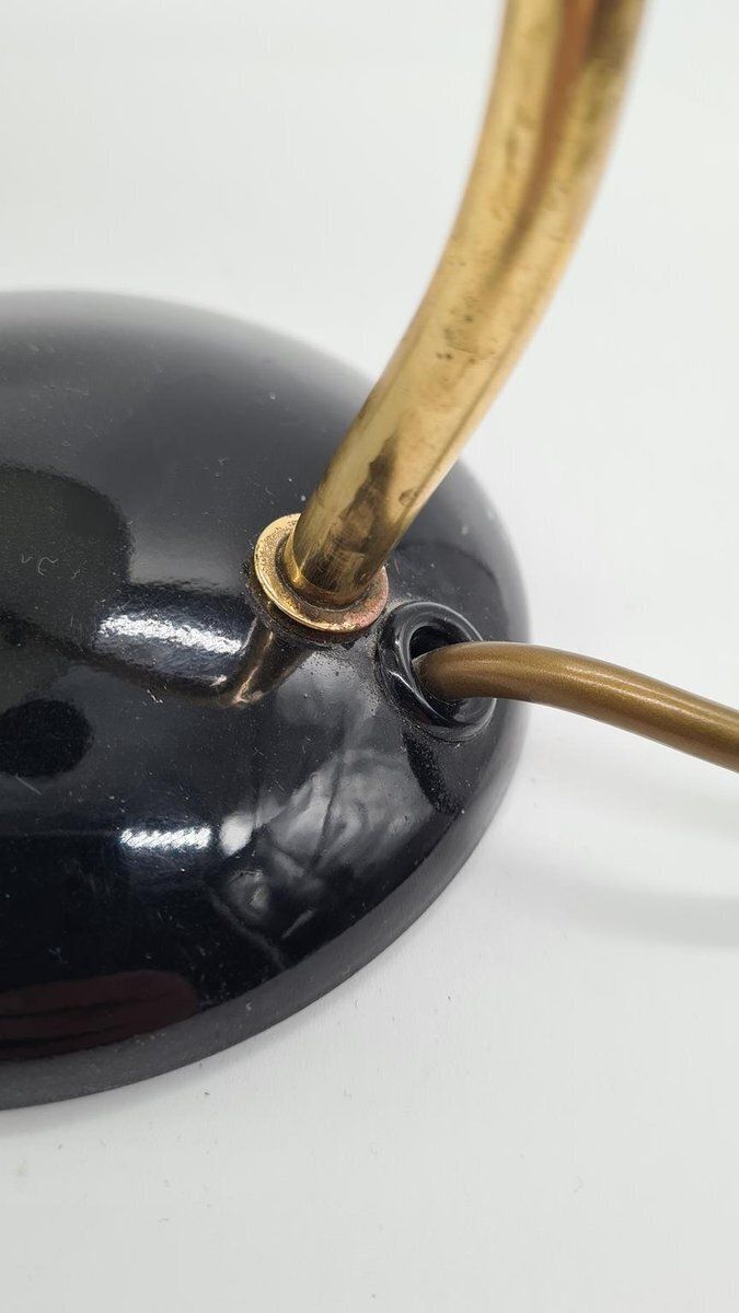photo for sale Model 6781 Table Lamp In Black Metal And Brass Attributed To C. Dell For Kaiser Idell, Germany, 1950s