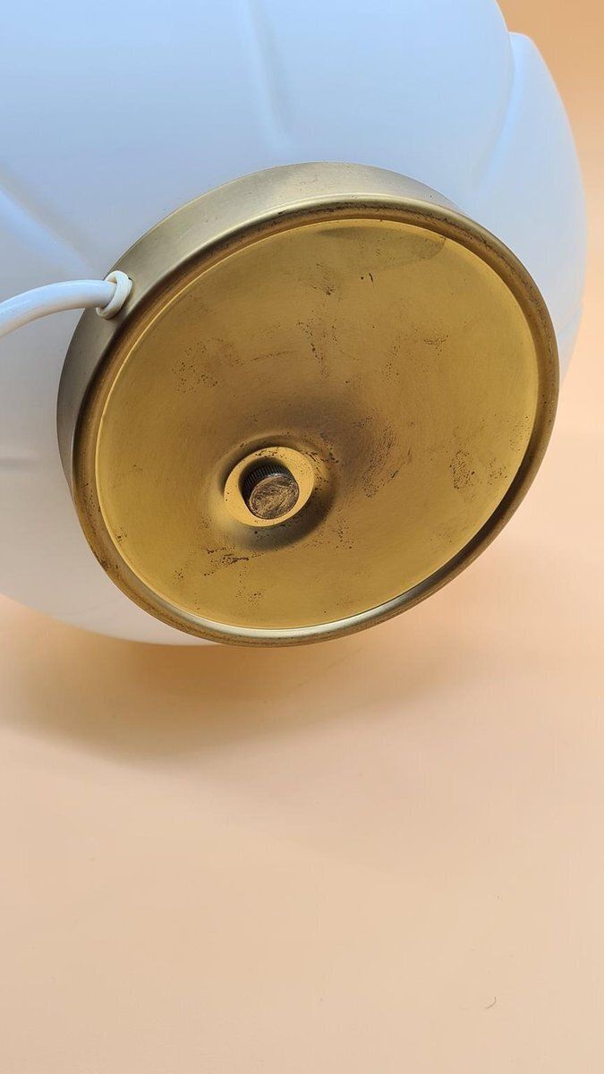 Table Lamp In Ivory White Glass From Peill & Putzler, Germany, 1960s photo vinterior