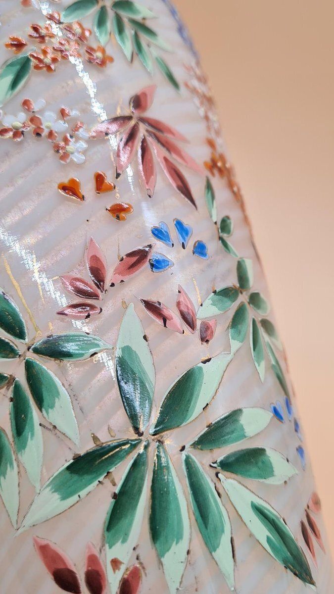 262.0 White Murano Glass Vase, Reticello,, Italy, 1960s. photo