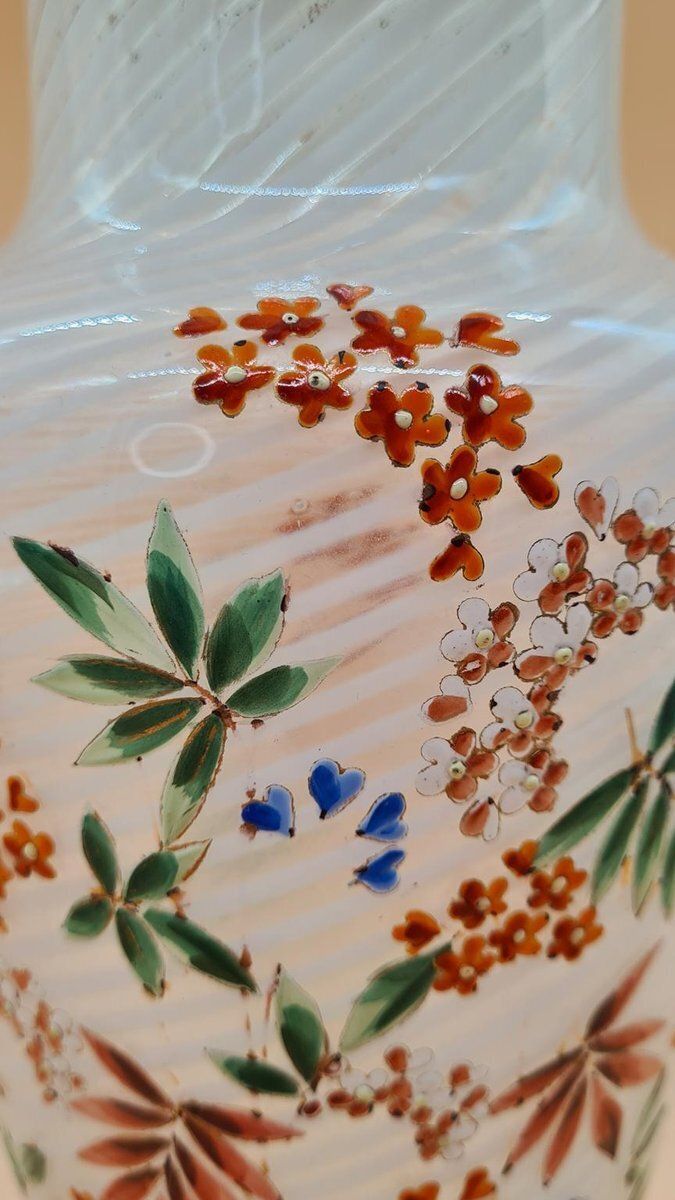 photo buy White Murano Glass Vase, Reticello,, Italy, 1960s.
