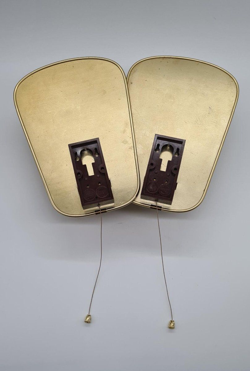 No. 430 Wall Lamps In Golden Metal And Plastic From Erco Leuchten, Germany, 1960s, Set Of 2 photo vintage