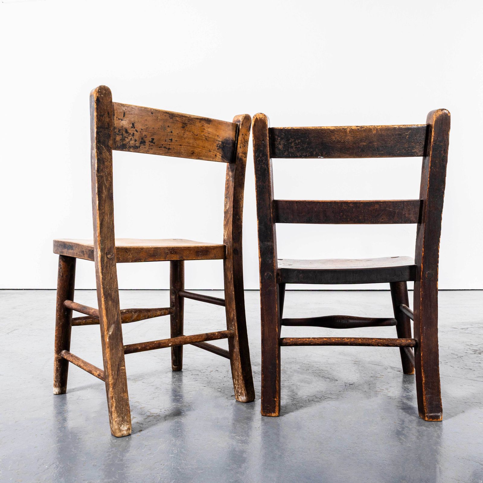 1940's Harlequin English Solid Children's Chapel Chairs   Set Of Six photo Furniture