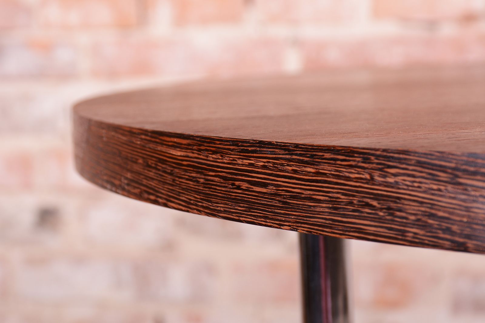 Restored Bauhaus Round Coffee Table, Beech, Wenge, Revived Polish, Czech, 1930s photo 1000.0