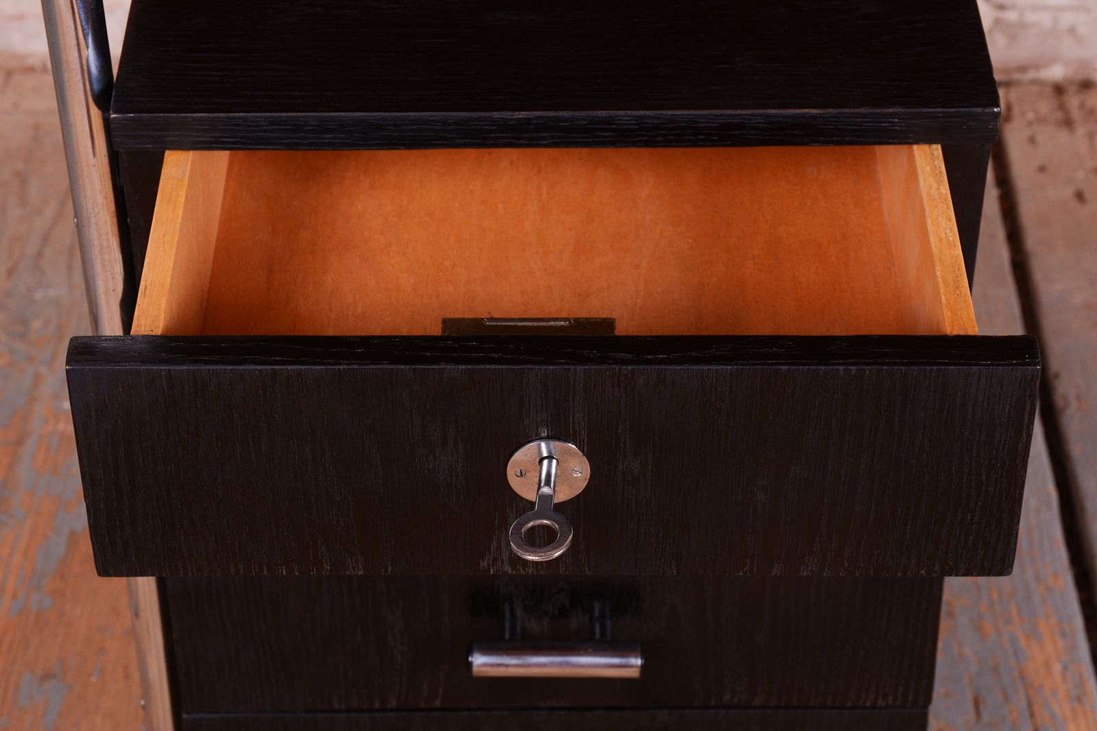 Restored Bauhaus Writing Desk, By Robert Slezák, Oak, Chrome, Czech, 1930s photo 1750.0
