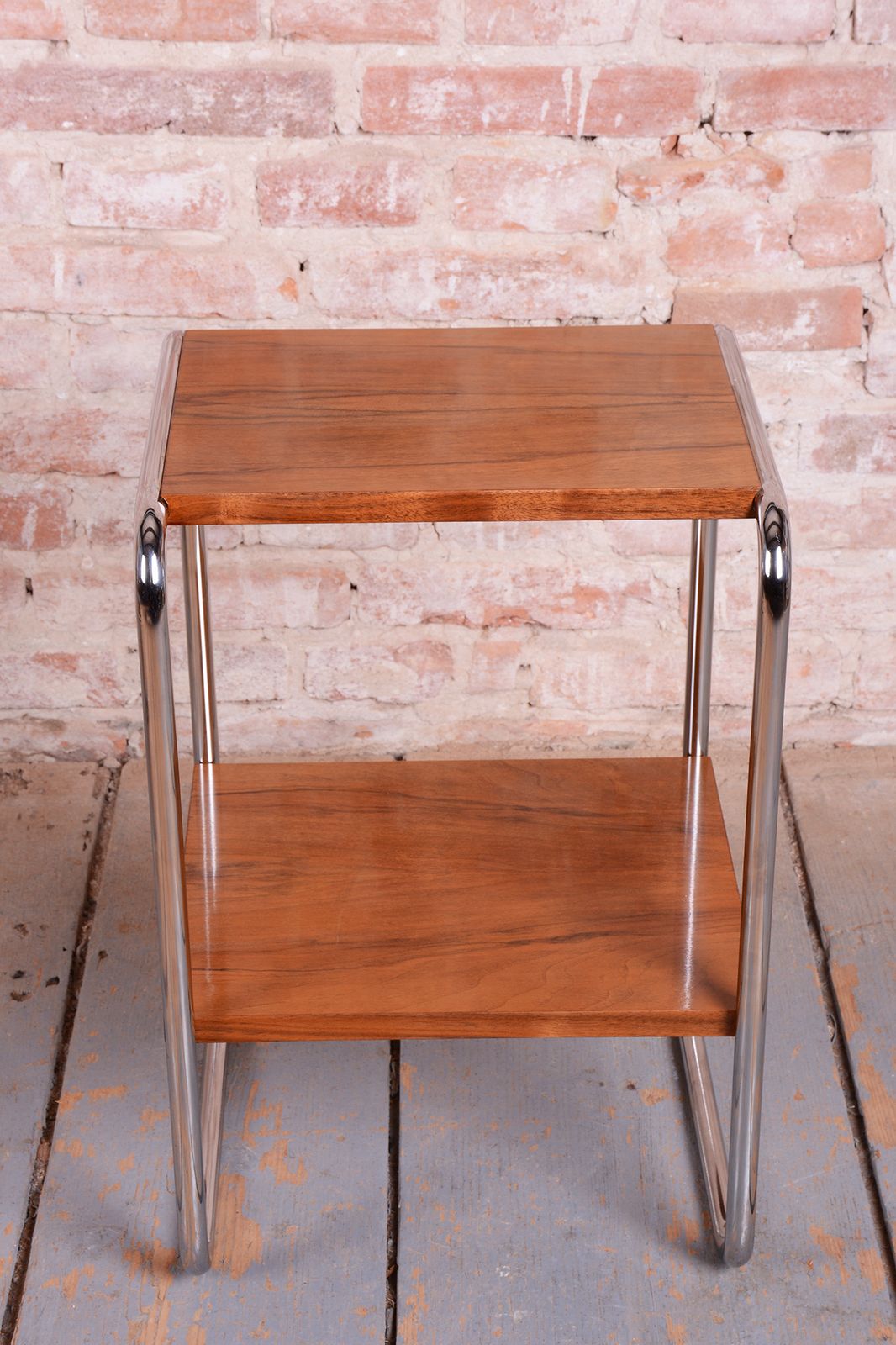 Pair Of Restored Bauhaus Bedside Tables, By M. Breuer For Thonet, Germany, 1920s photo vintage
