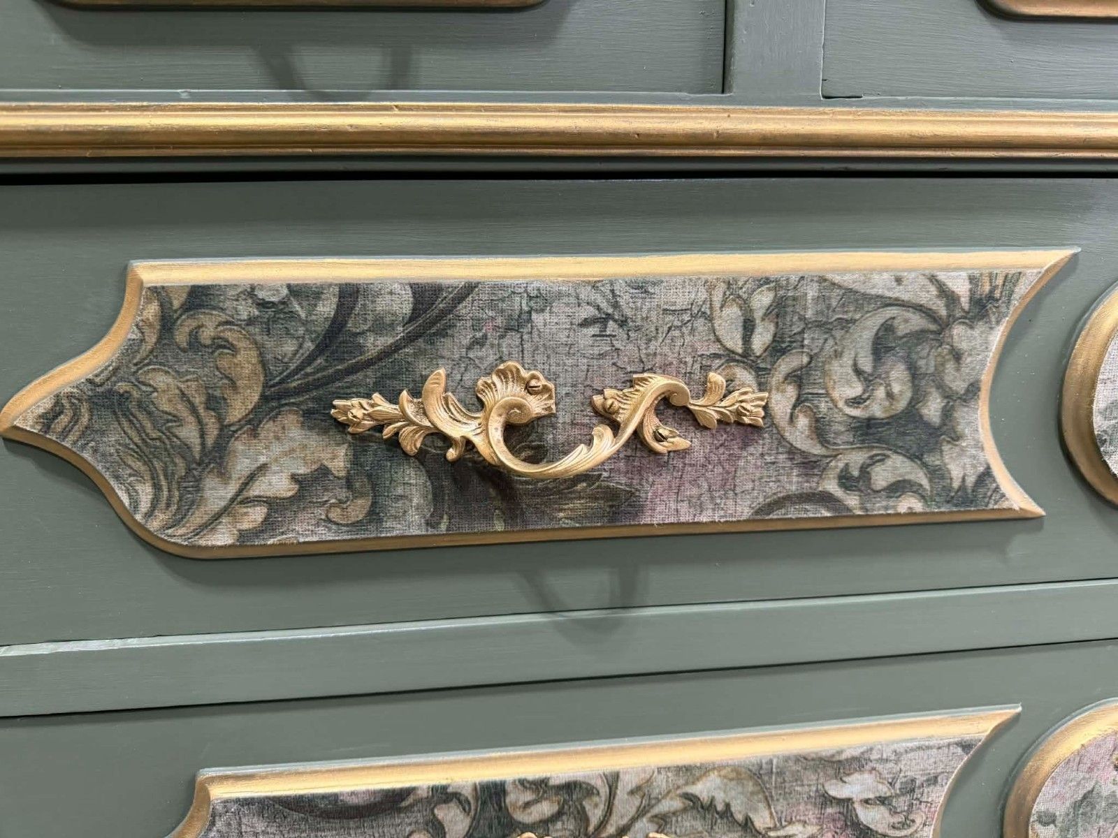 Antique French Louis XV Chest Of Drawers With 3 Way Mirror & Marble Top Upcycled photo vinterior