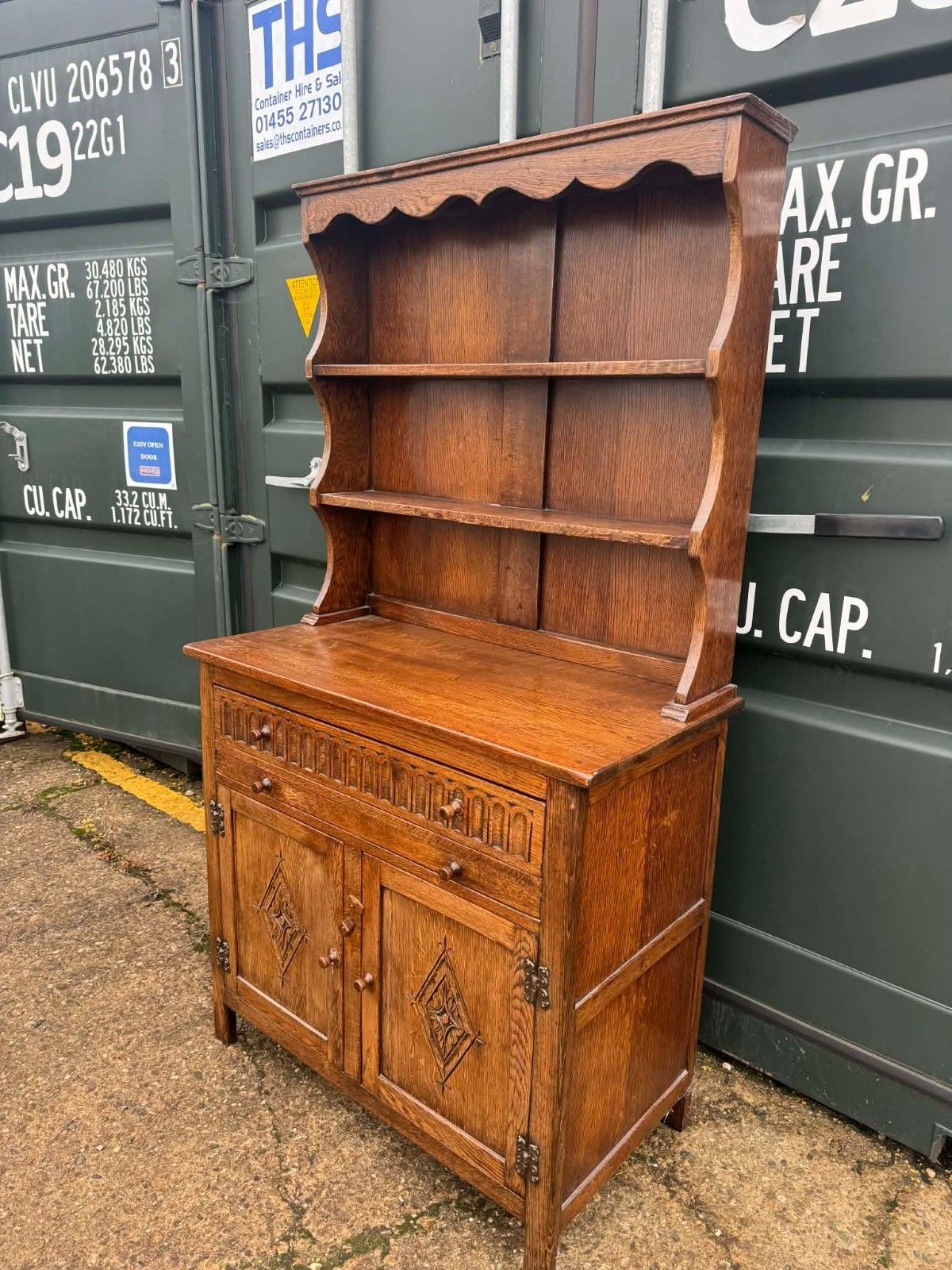 Vintage Small Welsh Dresser Plate Rack Storage Ready For Upcycling photo furniture