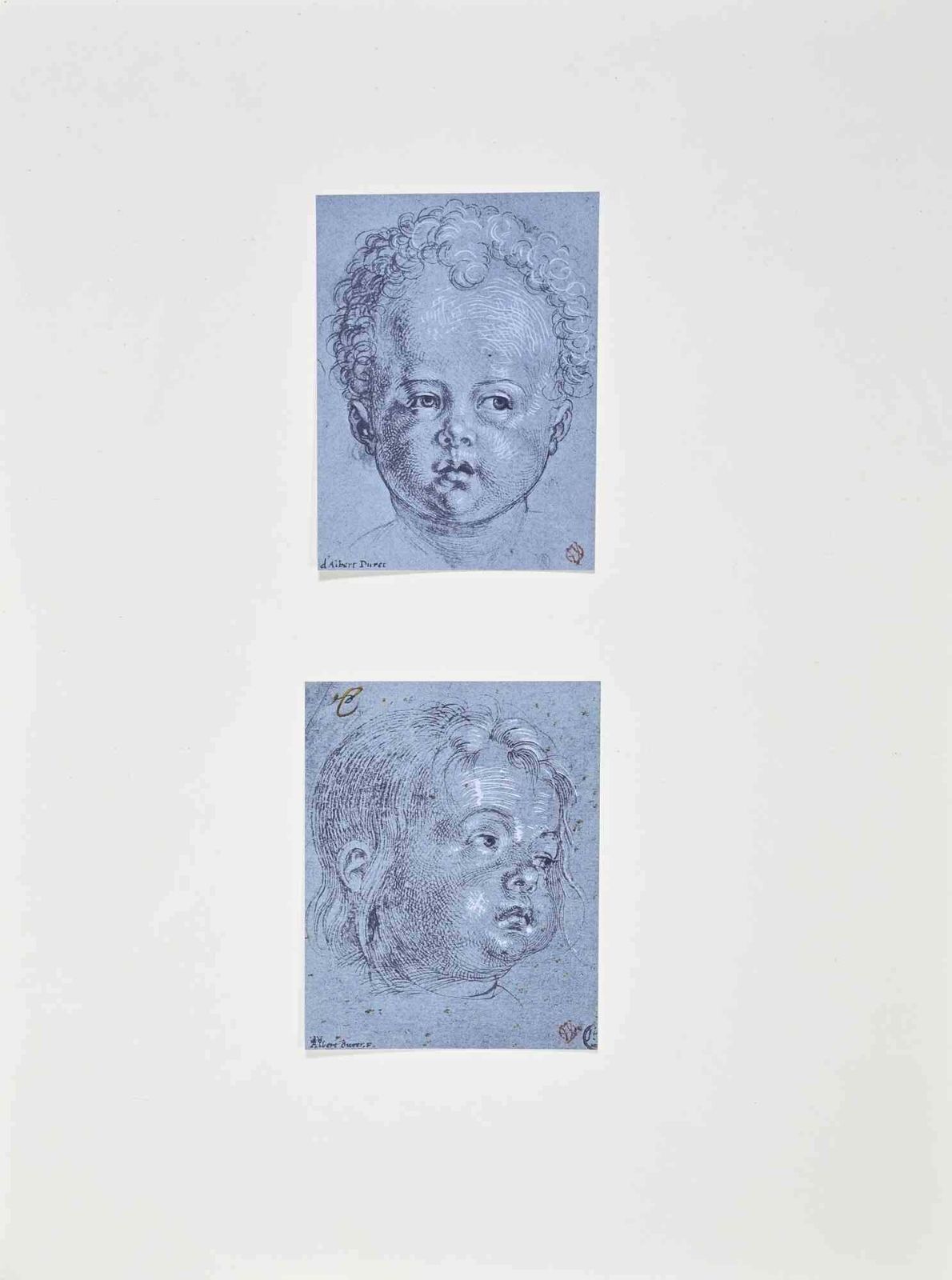 Deux Têtes D'enfant  Lithograph After Albrecht Durer   Early 20th Century Early 20th Century