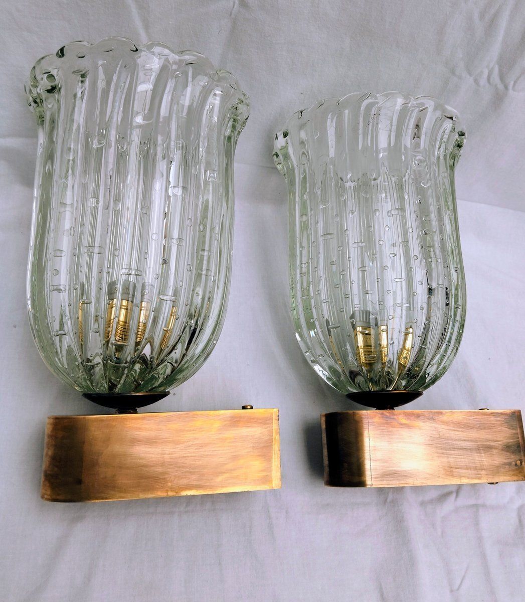 Wall Lamps By Barovier & Toso, 1980s, Set Of 2 photo buy