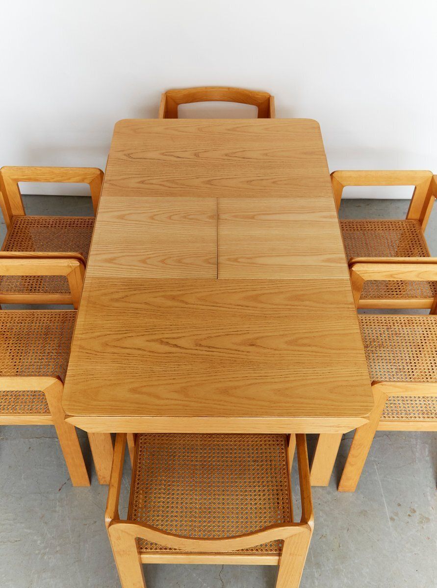 Samara Dining Room Set By Derk Jan De Vries For Maisa Di Seveso Milano, 1970s, 7 Piece Set photo furniture